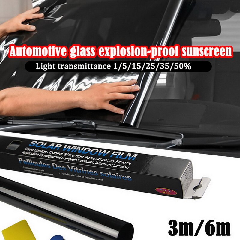 Bil explosionssäker solskyddsfilm solfilm svart bilfönsterfolie toning toningsfilm bil uv-skydd klistermärken filmer