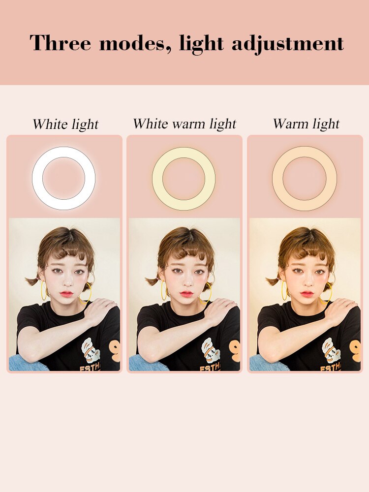 Tafelblad Fotografie Lichten Verstelbare Led Lamp Helderheid Fotografia Ring Licht Met Statief &amp; Mobiel Clip Voor Fotoshoot