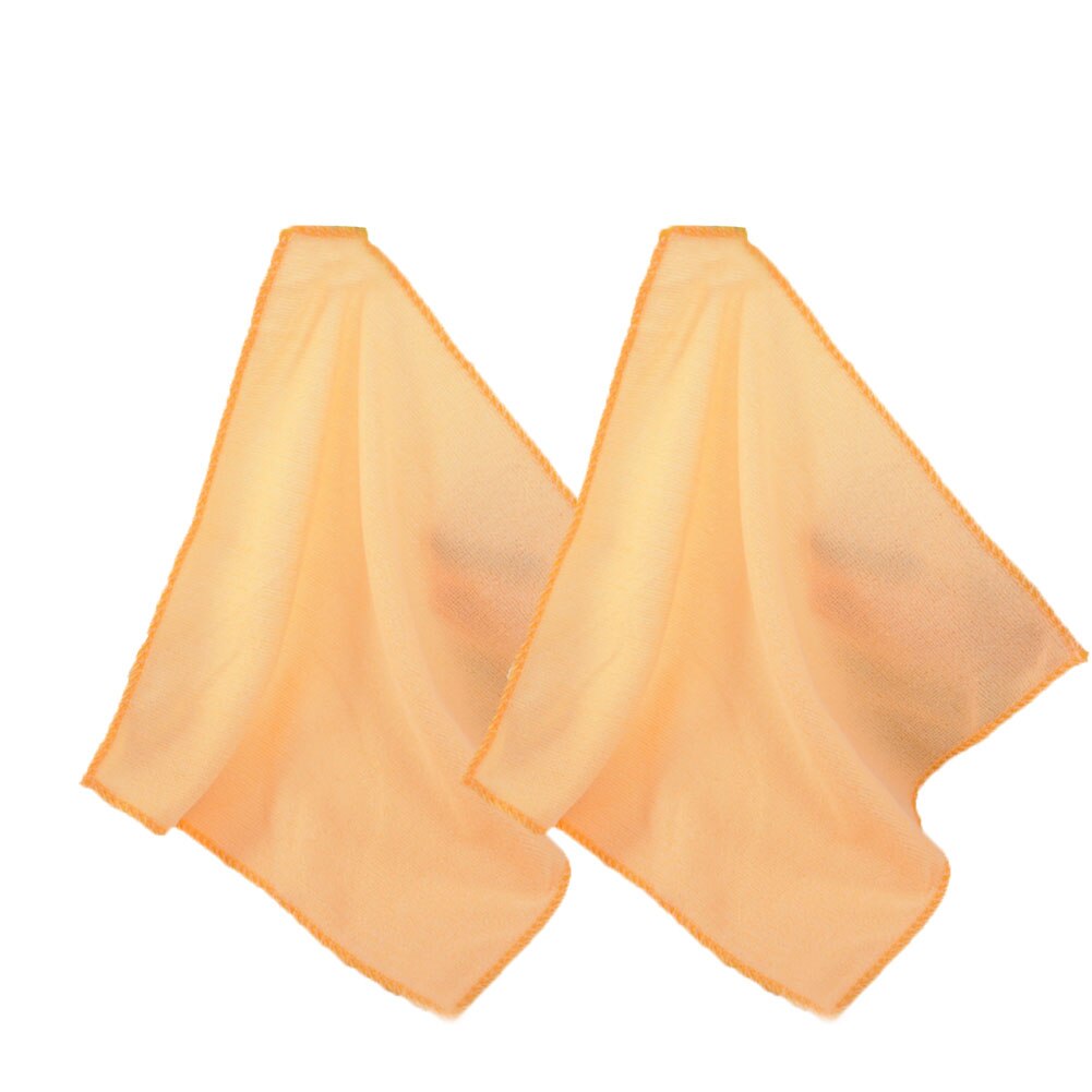 2Pcs Microfibre Cleaning Auto Soft Cloth Washing Cloth Towel Duster 25*25cm Car Home Cleaning Micro fiber Towels: Yellow