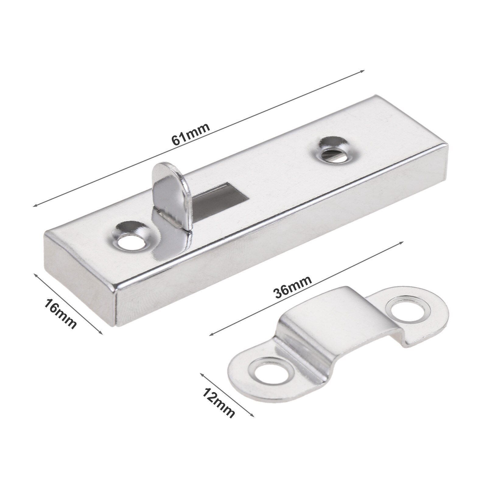 1pc Tür Fenster Sicherheit Bolzen Geschmack Öffnen sperren verriegeln Heimat Hardware- mit Schrauben 61*16mm Metall Silber