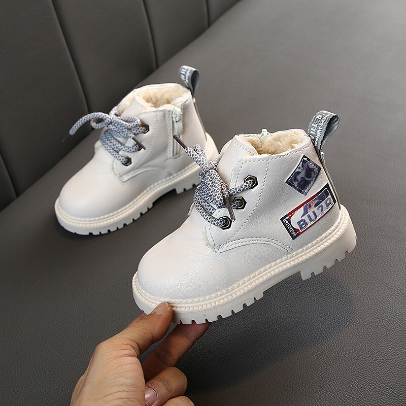 COZULMA-Botas de felpa para niños y niñas, zapatos de piel suave y cálida, para otoño e invierno, de 1 a 6 años, 21-30
