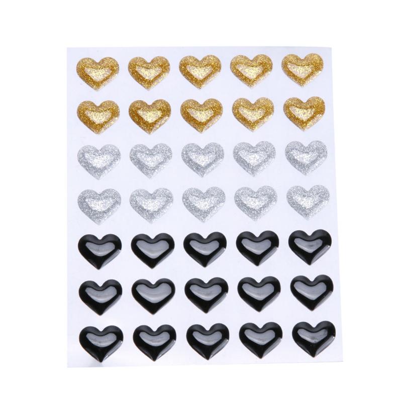Enamel Dots Self- adhesive Heart Shape Resin Stickers for Scrapbooking DIY Photo Album Card Making Decoration: 03