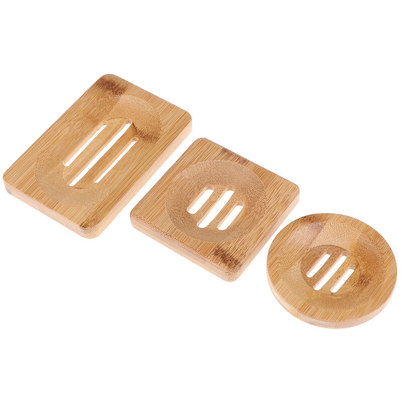 Jabonera de madera Natural de bambú soporte de bandeja de madera de jabón rejilla para guardar jabón caja de plato contenedor para baño plato de ducha baño