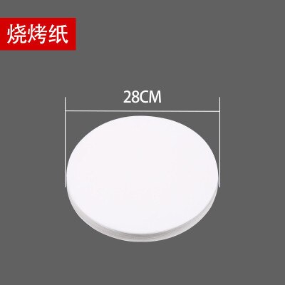 Cast iron electromagnetic oven baking pan iron frying steak plate commercial circular Korean BBQ food dish comal wood tray: 28cm paper 500pcs