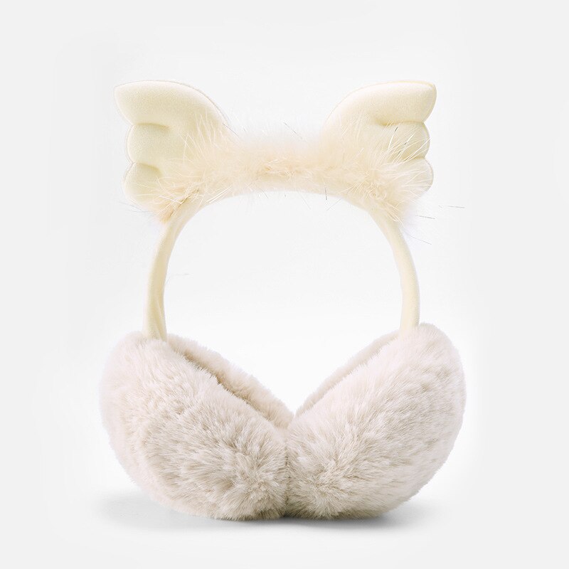KOMUNJ Opvouwbare pluche winteroorwarmers - Warme bescherming tegen de kou - Winteraccessoires voor dames en heren - Oordopjes voor buiten, Wit, Eén maat