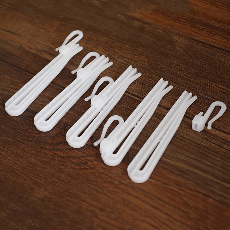 300 stuks plastic gordijnhaken stereo raam wit plastic verstelbare hoogte gordijn accessoires voor het ophangen aan het plafond