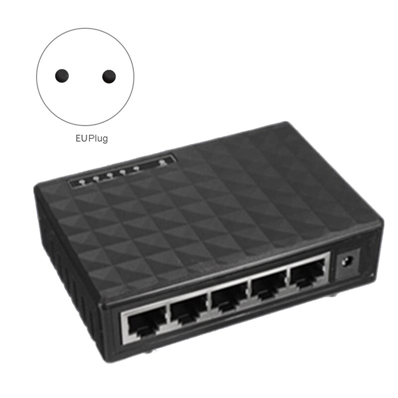 Gigabit Switch Ethernet Smart Switcher High Performance 1000Mbps Ethernet Network Switch RJ45 Hub(EU Plug)