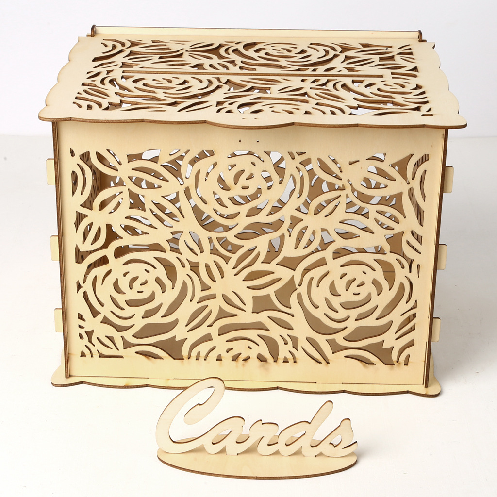 Hochzeit Karte Kasten mit Schloss Für Empfang Jahrestag Geburtstags Party Baby Dusche Umschläge Mit Slot sperren Schlüssel Karte Zeichen: K
