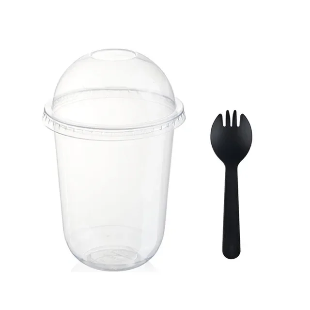 50 bicchieri per budino con coperchi scatole di plastica gelato mousse dolce picnic festa imballaggio bicchieri da dolce con coperchio: grigio