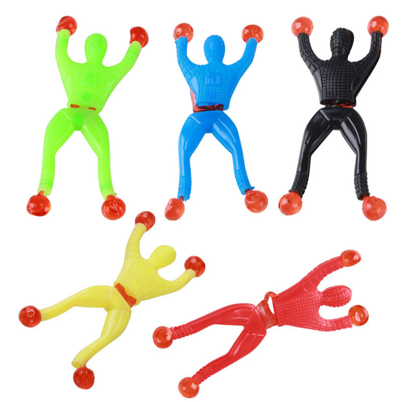 5/10/25Pcs/lot Plastic Funny Flexible Climb Men Booth climber Children&#39;s classic toys Sticky palm toys Sticky Wall Toy