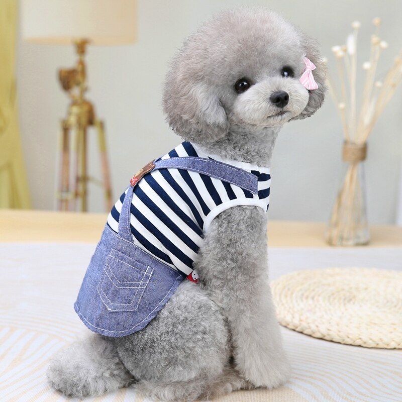 Stripe Akita Corgi Clothes For Dogs Summer XS XXXXL Large Big Puppy Medium Animal French Bulldog Terrier Pet Dresses Jacket Pugs