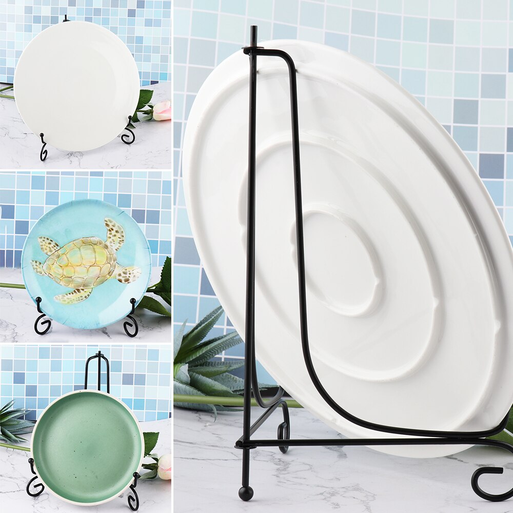 1PC Photo Pedestal Photo Pedestal Display Stand DIY Black Iron Plate Easel Storage Holder Book Art Craft Bracket Home Decoration