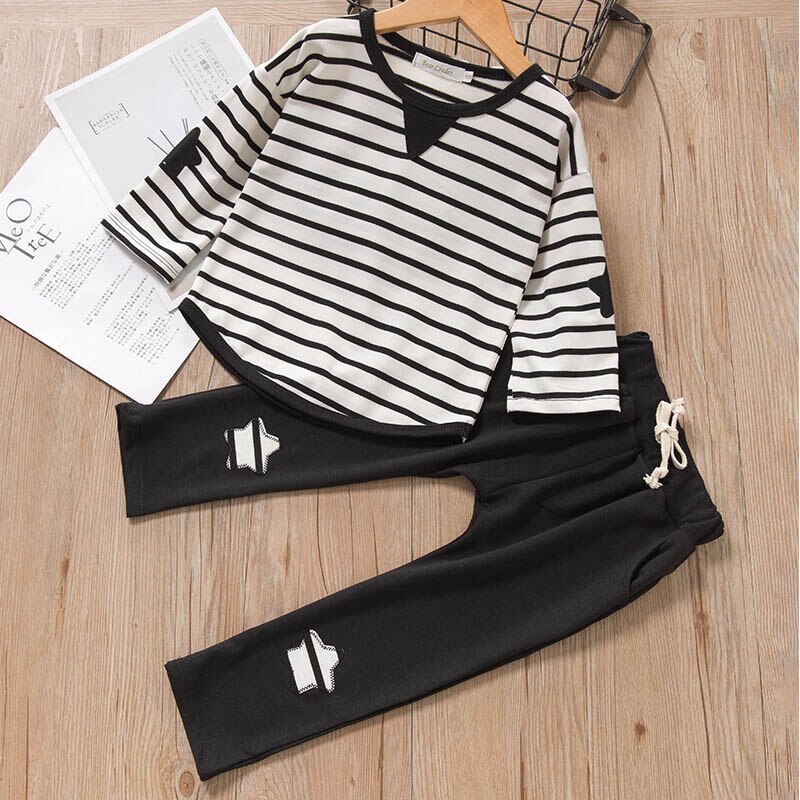 Conjuntos de ropa de bebés Bear Leader, ropa de invierno para niños, ropa deportiva a rayas para niños, conjunto de ropa para niños, conjuntos de primavera para niños