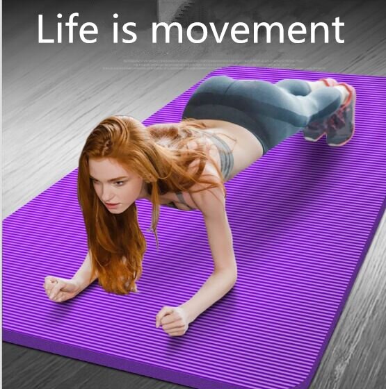 NBR Yoga Mat - 185x80cm - 15mm Thick - Non-Slip - Odorless - Fitness Pilates Home Sport Gym Exercise Mat