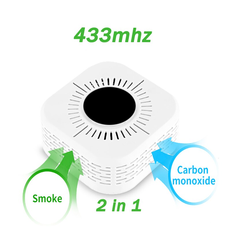 RF 433MHz Smoke Detector Carbon Monoxide Fire Sensor Smart Life Home Safety Independent Wireless Alarm Work With The Host