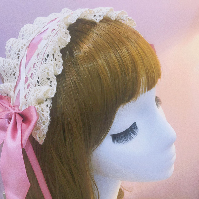 Serre-tête en dentelle Lolita, serre-tête fait à la main pour filles, joli bandeau de demoiselle, Anime, ,: B