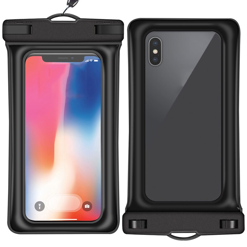Universal Wasserdicht Fall Für iPhone 11 Pro XS Max Xr X 8 7 6 Samsung S9 S8 S10 Plus Hinweis 9 8 10 wasserdichte Beutel Schwimmen Schwarz: Black