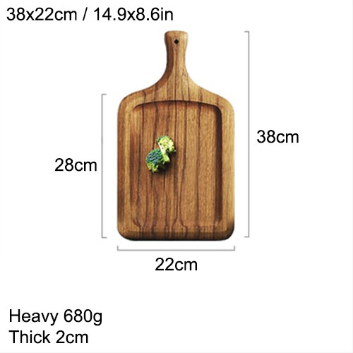 Cutting Board, Serving Board with Handles, Charcuterie Platter for Kitchen,Wood Rectangle Board for Pizza,Bread,Vegetables,Fruit: 38x22cm