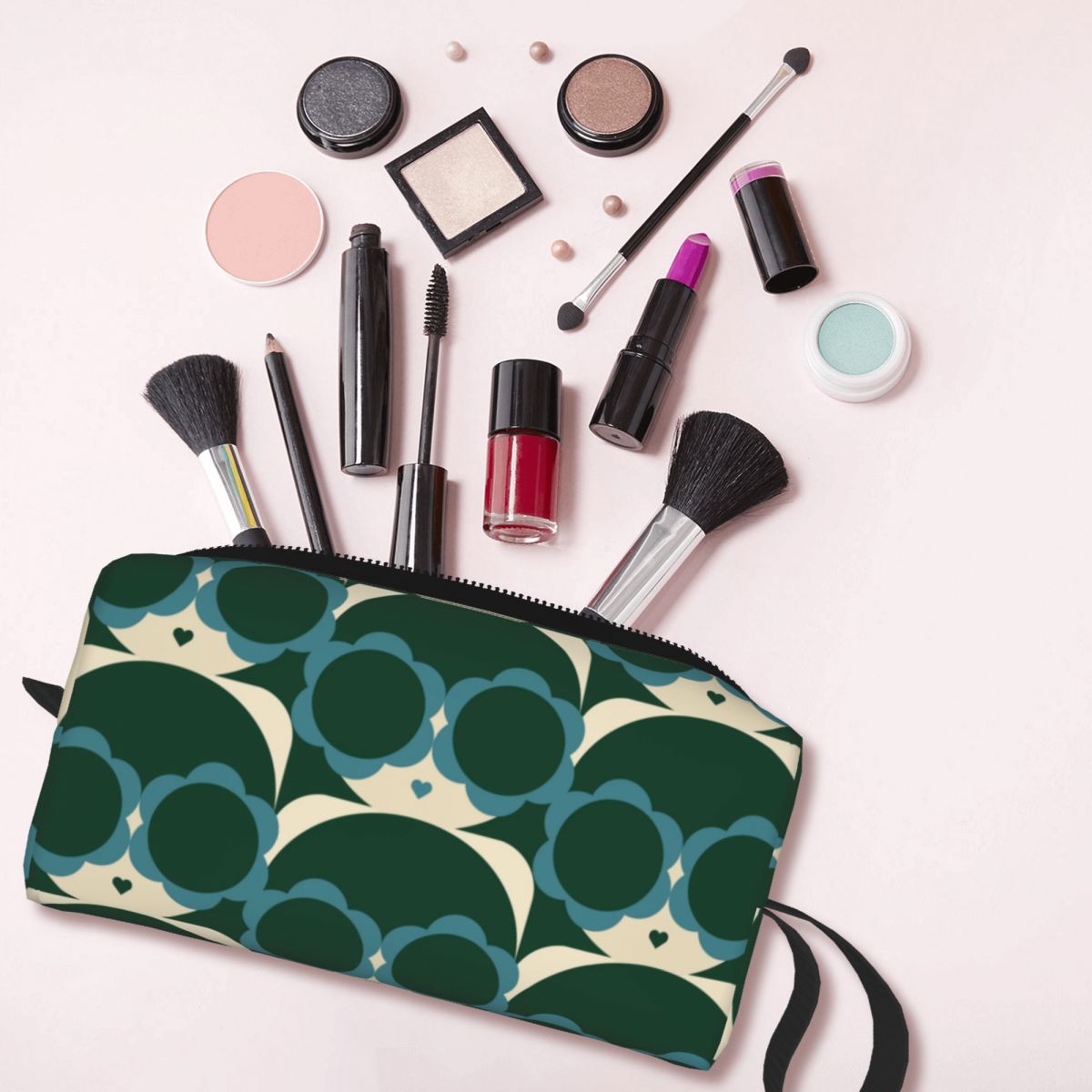 Custom Travel Green Girl Toiletry Bag Orla Kiely Makeup Cosmetic Organizer for Women Beauty Storage Bags Dopp Kit Case Box