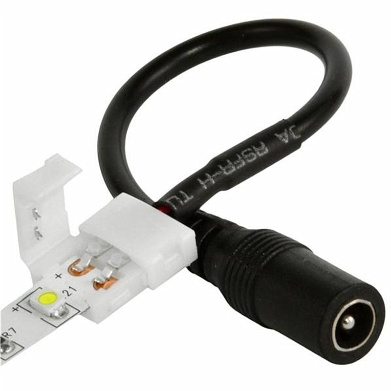 5 stks/partij DC Connector naar 2pin 8mm 10mm Gratis Lassen Connector 5.5*2.1mm Jack Kabel Draden adapters voor Enkele Kleur LED Strip