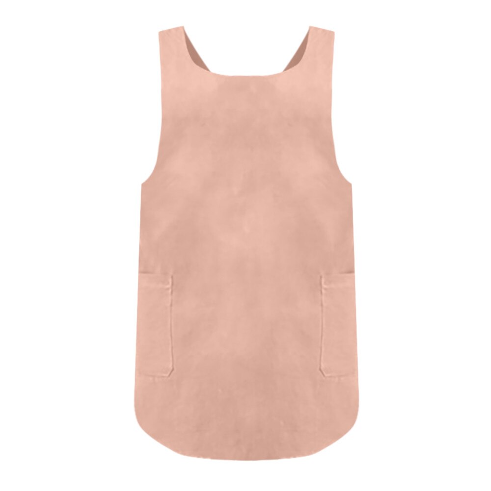 Delantal trasero cruzado de lino de algodón para mujer, delantales japoneses para tareas del hogar Cocina, delantales para mujer impermeables con bolsillo navidad: Rosa