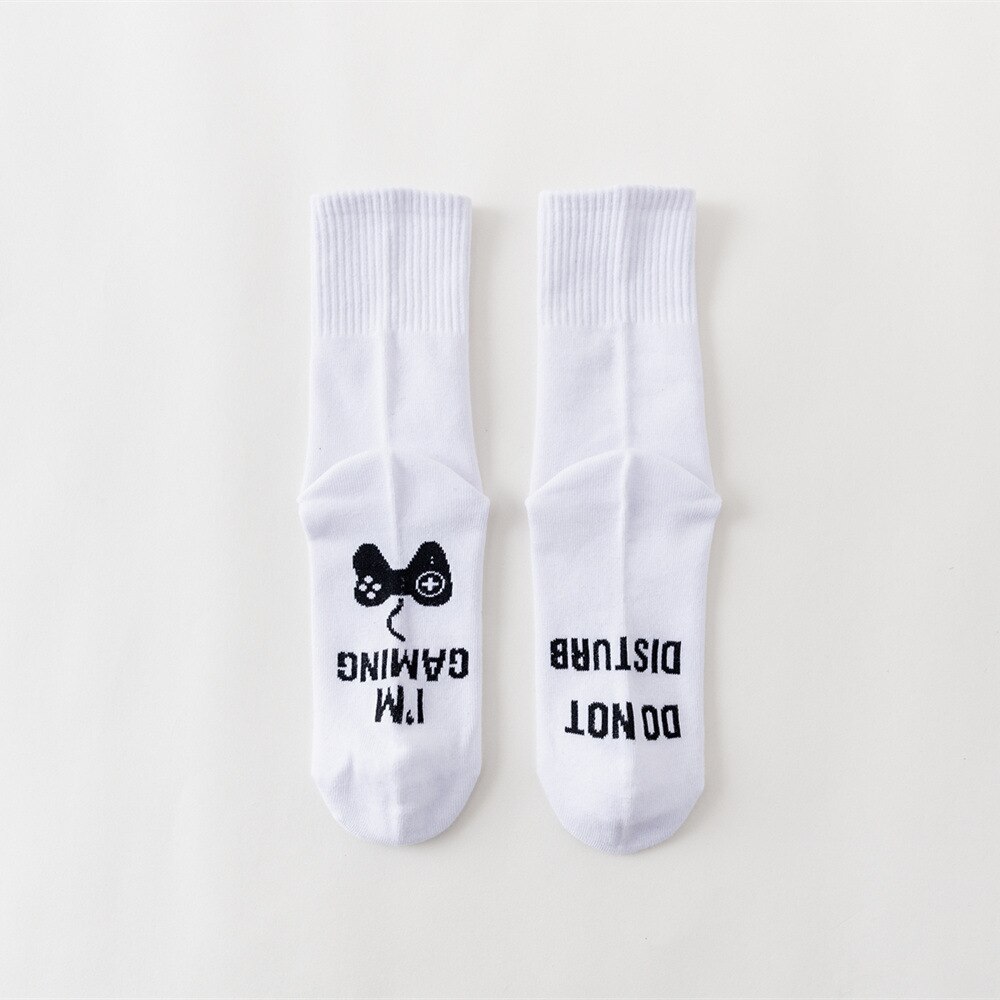 Ne pas déranger je suis GAMING hommes chaussettes lettre noir unisexe équipage homme chaussette décontracté coton Sox adulte automne hiver classique Skarpetki: 02