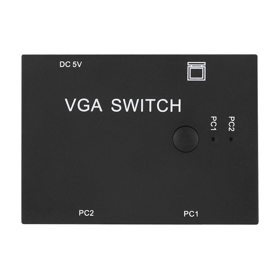 VGA Splitter Computer Accessory 2-In-1-Out 2 Port Switcher HD Display Accessories for Host Switch Black