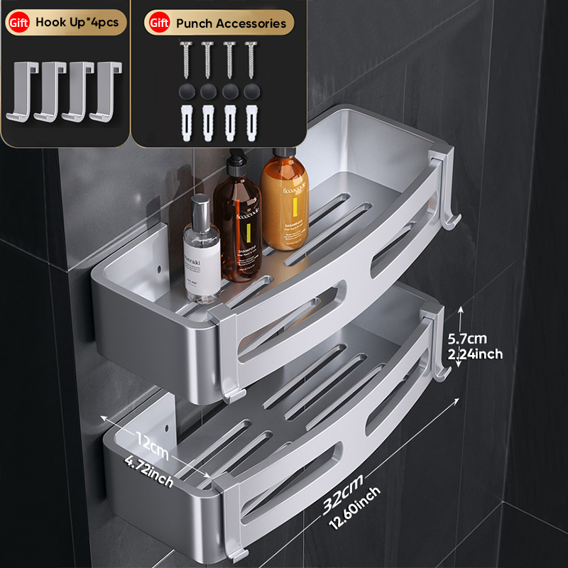 Badezimmer Regal Dusche Regale Ecke Regal Aluminium Wand Halterung Dusche Storage Rack Halter Bad Veranstalter Home Appliance: XL Sliver 2
