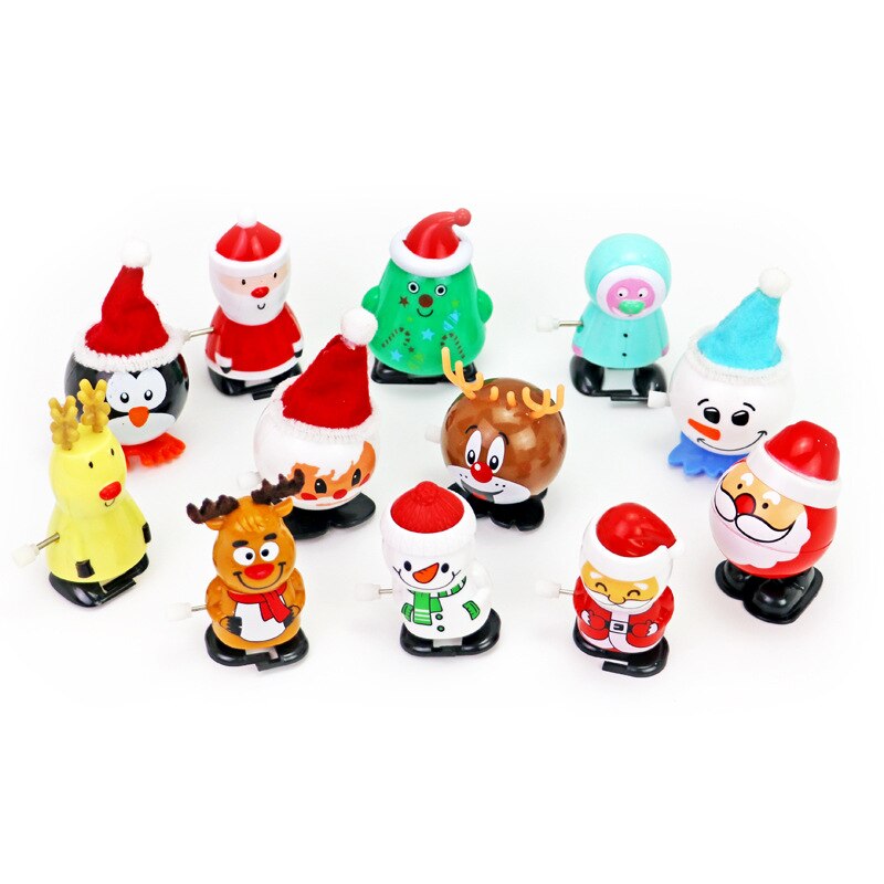 12 Pcs Clockwork Speelgoed Interessante Wind Up Toys Leuke Dier Santa Kerst Serie Goederen Kleine