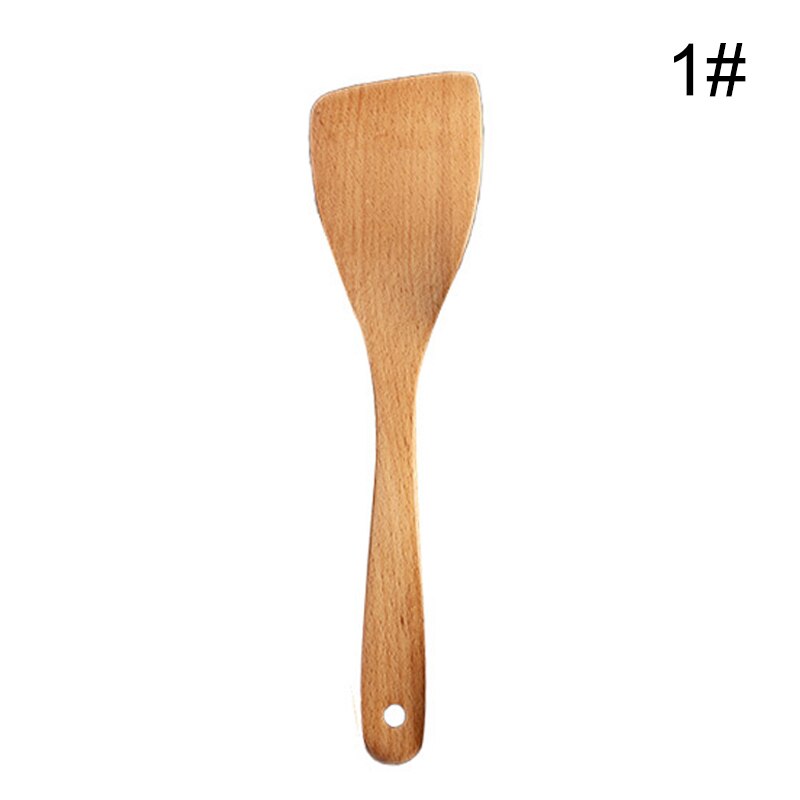 1 Pc Keuken Kookgerei Bamboe Houten Non-stick Lepels & Spatel Kookgerei Koken Tool Keuken Koken Scoops Gebruiksvoorwerpen: 1