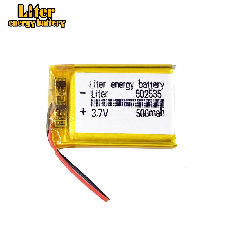 Batería de polímero de litio 3,7 V, 502535 052535 500MAH, certificación de CE FCC ROHS MSDS, 5 unids/lote