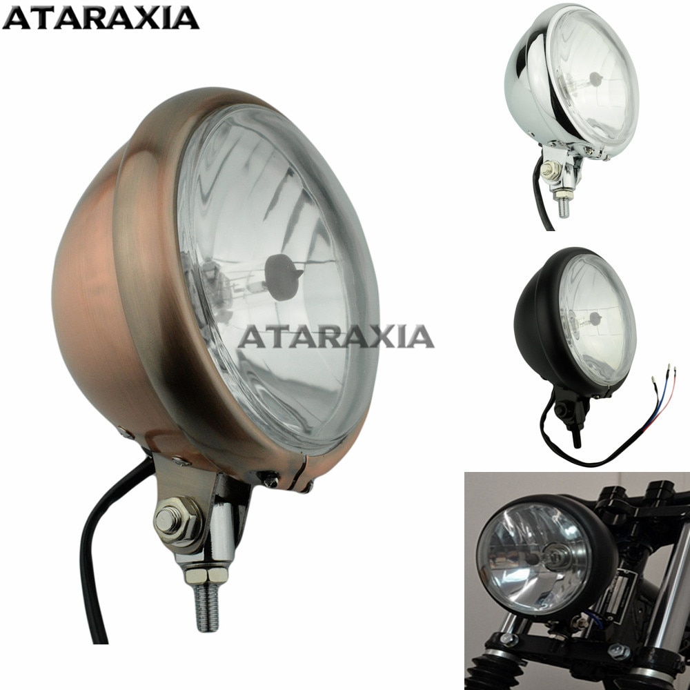 Motorrad 5.75 &quot;retro Scheinwerfer Kupfer Braun Kopf Lampe Universal- Jahrgang Hohe Abblendlicht für Harley Springer Zerhacker Cafe Rennfahrer