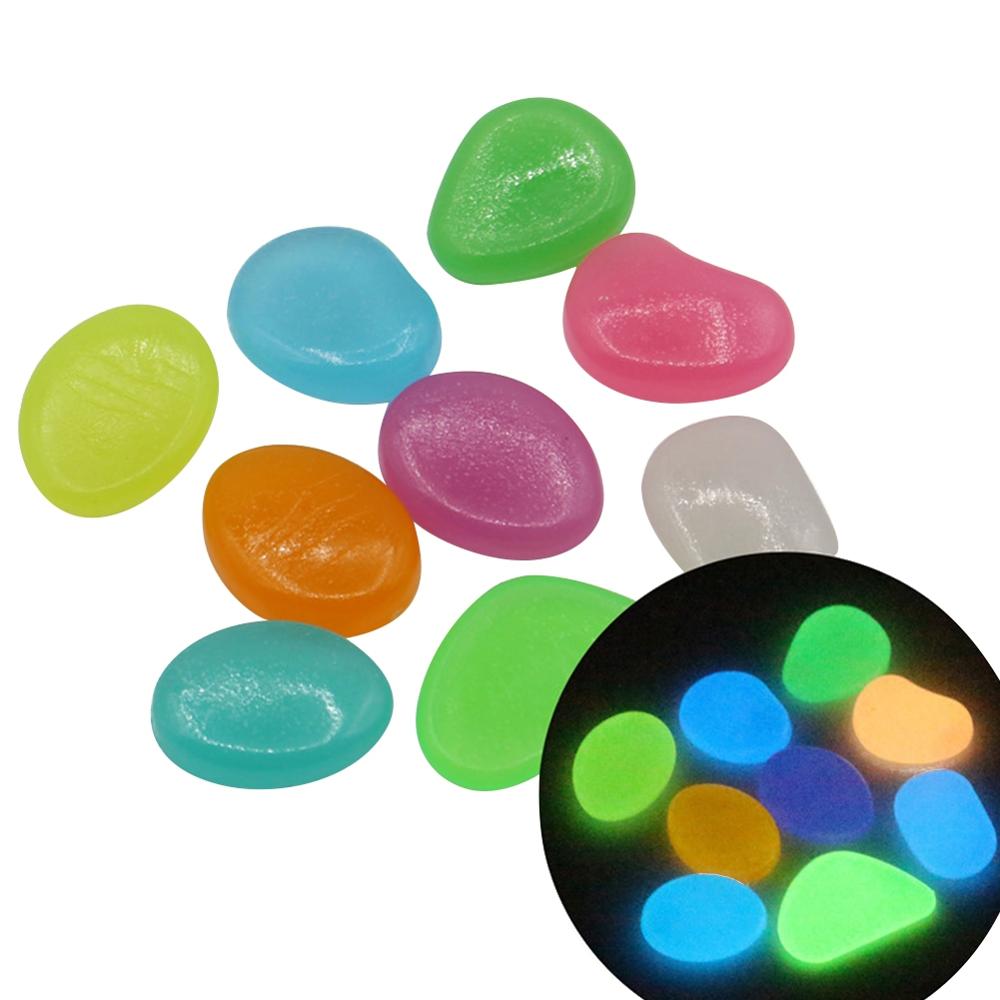 200PCS pcs Garden Glow in the Dark Luminous Pebbles for Walkways Plants Aquarium Decor Glow Stones Garden Decoration: Multi
