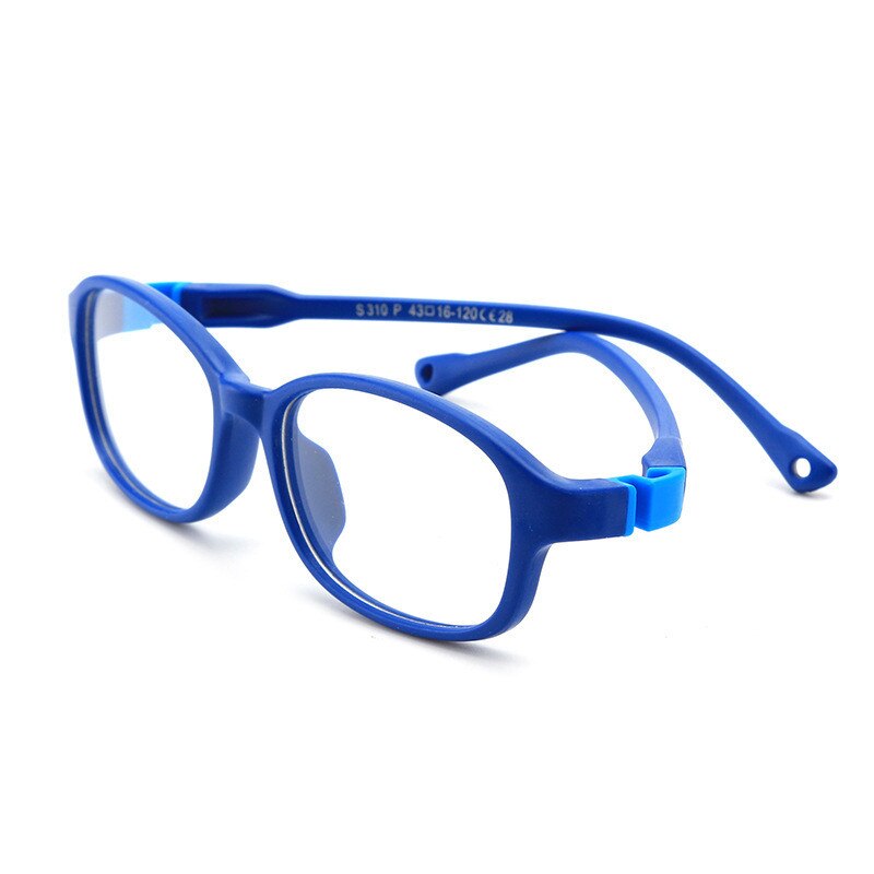 Seemfly, gafas desmontable ultraligeras para niños y niñas, montura redonda de silicona suave, gafas para niños, gafas ópticas de Color sólido: Navy