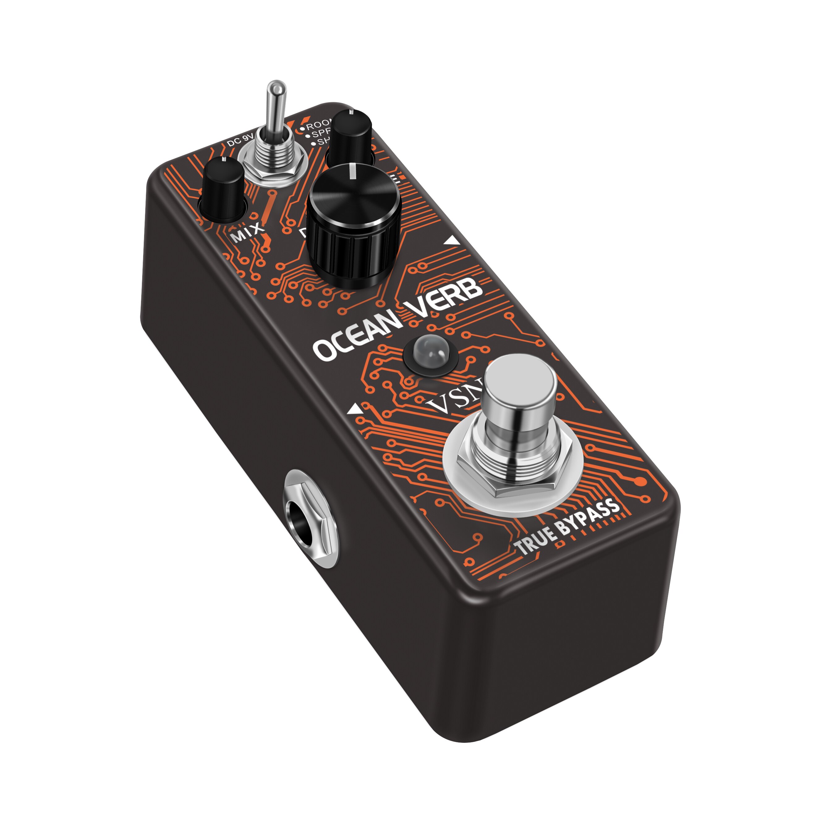 VSN Guitar Reverb Effect Pedal Digital Pedals Reverb Ocean Verb Effects Pedal Room/Spring/Shimmer 3 Modes True Bypass