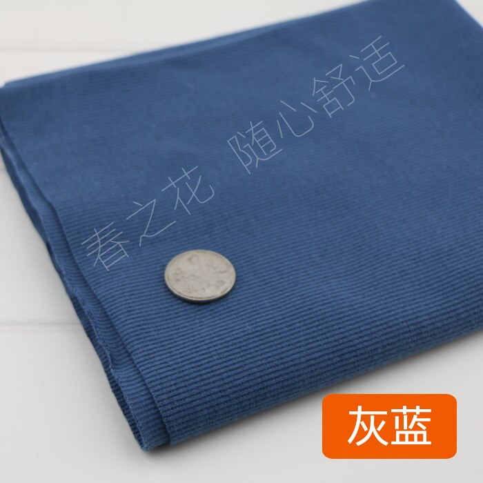 20X 100cm 2x2 Cotton knitted rib cuff fabric stretchy cotton fabric for DIY sewing clothing making accessories fabric: gray blue