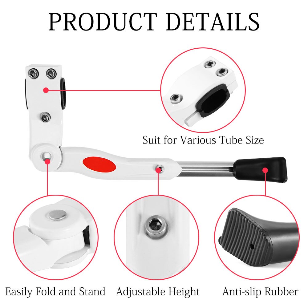 Adjustable Bicycle Kickstand Bike Parking Rack Kick Push Stand Rear Triangle Non-Slip Foot Cycling MTB Road Bike Parking Holder