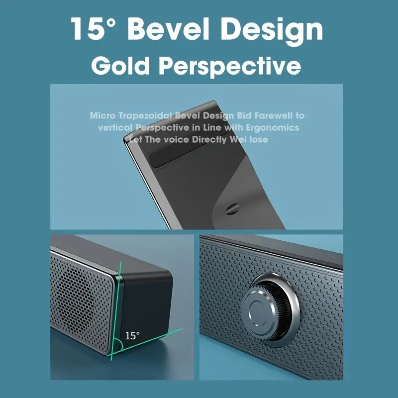 Altavoces duales de escritorio largos con cable 1002, inalámbrico Bluetooth 3511, alimentado por USB, AUX 3,5 mm, luces LED Altavoz estéreo 3D para TV portátil