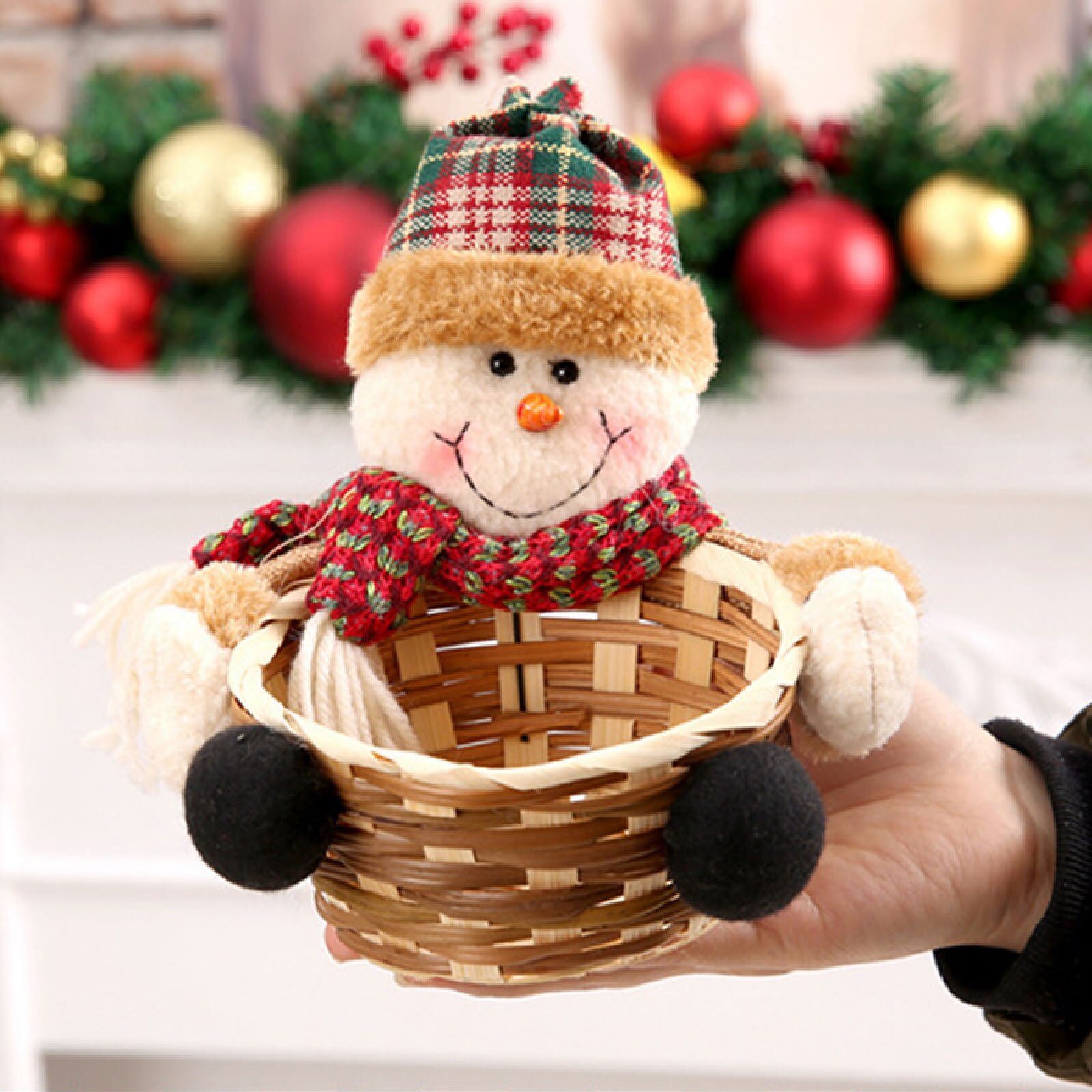 Christmas Candy Storage Basket Decoration Santa Claus Storage Basket Products For Christmas Candy Container: C
