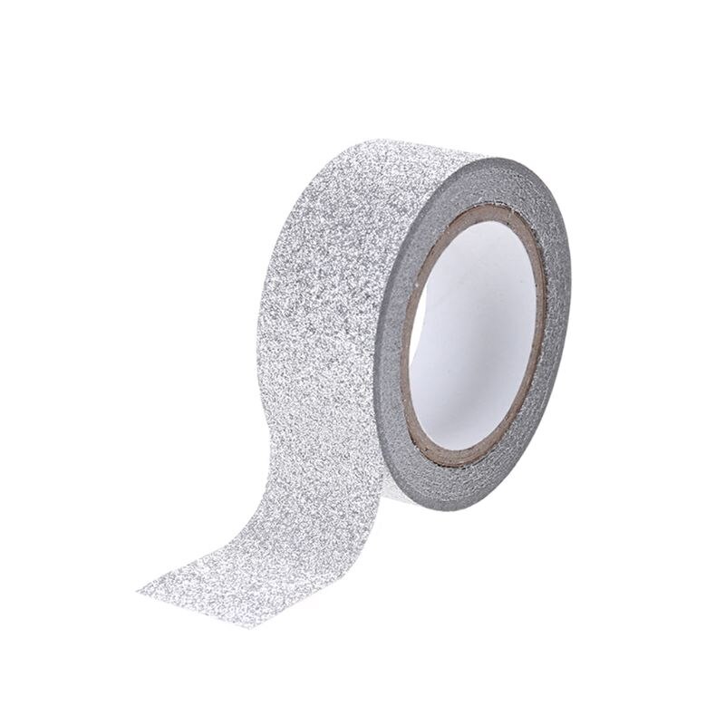OOTDTY Gymnastic Tape Rhythmic Gymnastics Decoration Holographic RG Prismatic Glitter Tape Hoops Stick: sliver