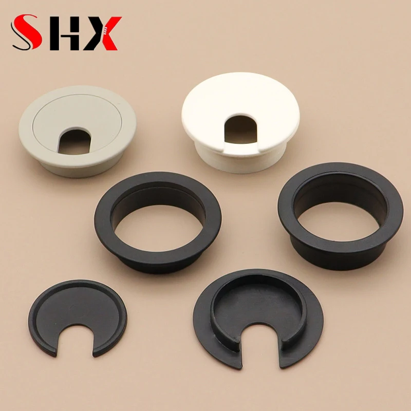 35mm 50mm 53mm 60mm 80mm Desktop Wire Hole Cover Computer Grommet Line Box Desk Table Cable Fastener Cable Clamp Buckle Line