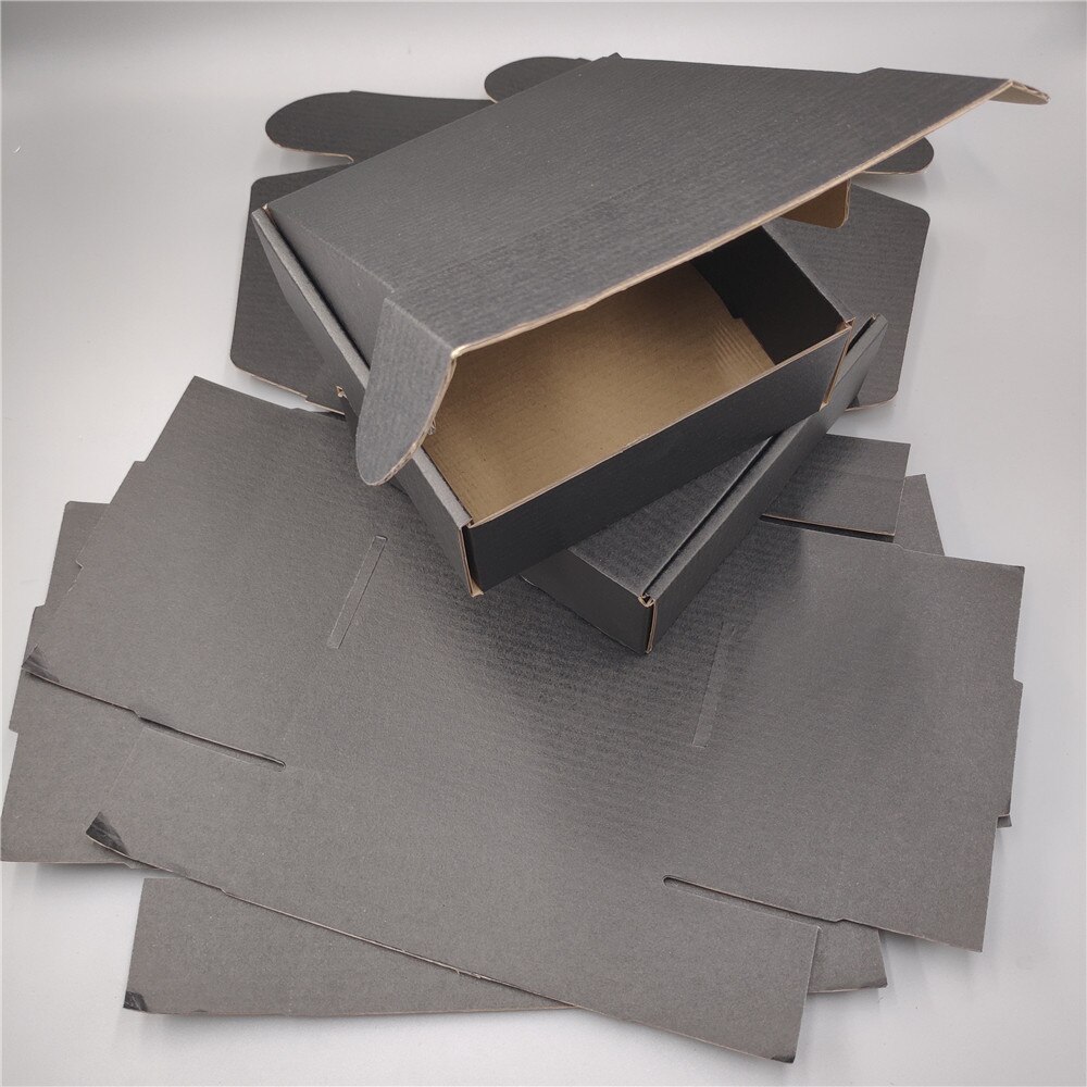 30X20X5Cm Grote Platte Zwarte Golfkarton Kartonnen Mailer Doos Winkelen Levering Verpakking Papier Dozen zwart