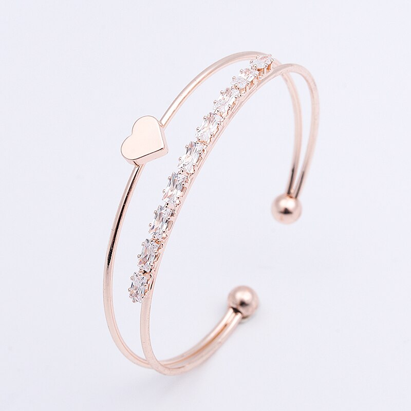 Popular Women/Lady's Rose Gold Color Clear Austrian Crystal Bracelets & Bangles Jewelry: 12