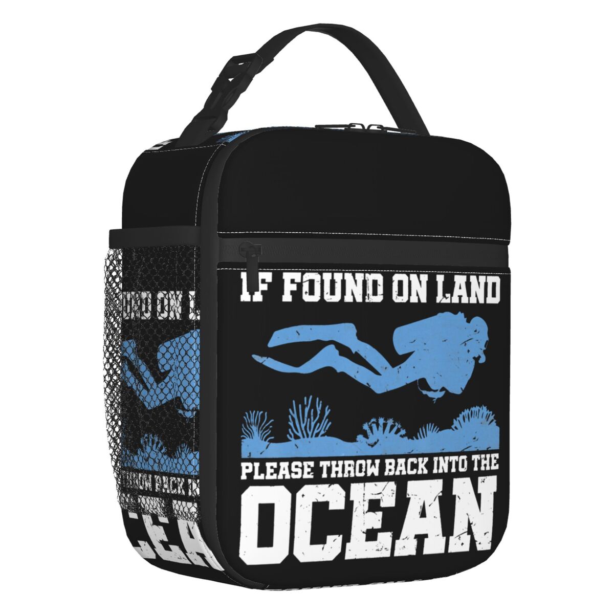 Scuba Diving Insulated Lunch Bags for Women Adventure Ocean Dive Diver Portable Cooler Thermal Bento Box Work School Travel: Ivory