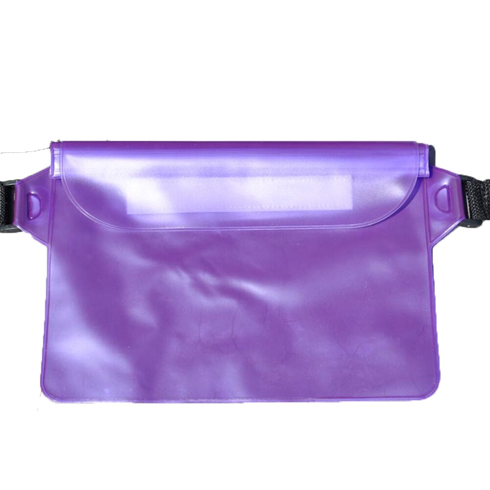 Waterproof Underwear Waist Bag Funny Pack Summer Beach Dry Pouch phone Waist Bags PVC Belt Waist Pack: Purple