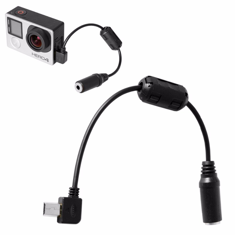 Stereo Mikrofon Adapter für GoPro Mikrofon Adapter Kabel 3,5mm MIC Jack Converter w Noise Reduktion IC für GoPro 4 3 + 3