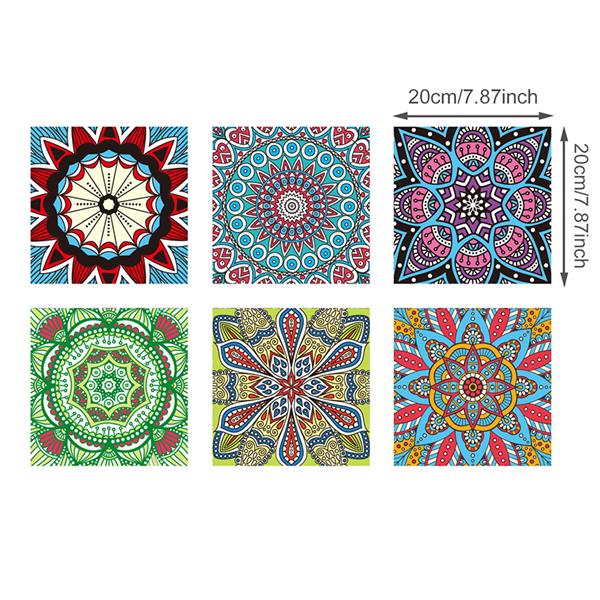 Marockansk stil färgglada retro blommor mönster kakel golv väggdekal 20*20cm*6 st kök trappa toalett affisch vinyl konstdekal