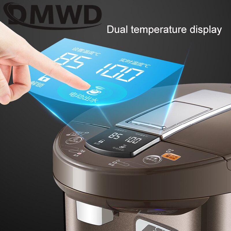 DMWD 5L Thermal Insulation Electric Kettle Stainless Steel Teapot Constant Temperature Heating Water Boiler Heater Bottle