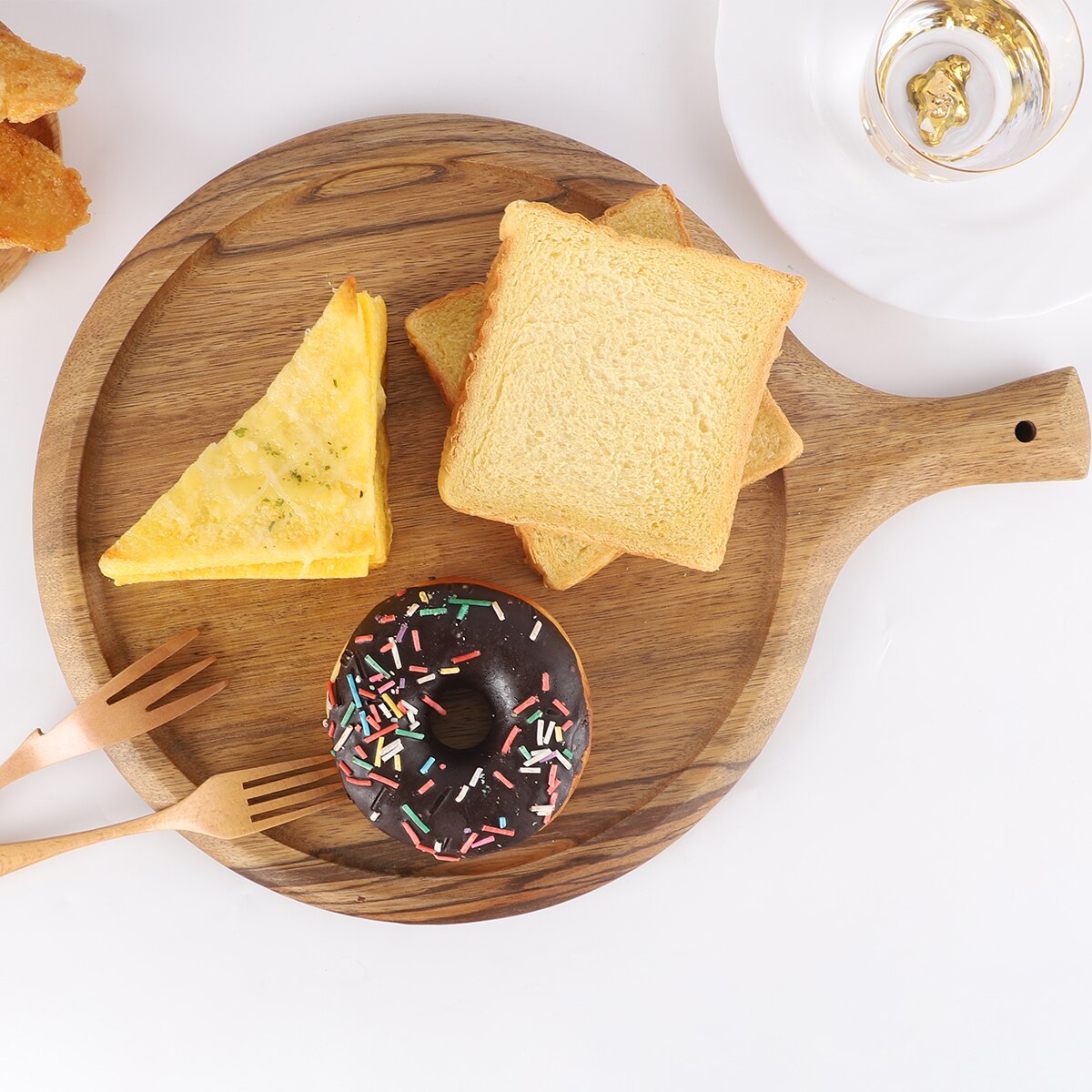 Cutting Board, Serving Board with Handles, Charcuterie Platter for Kitchen,Wood Rectangle Board for Pizza,Bread,Vegetables,Fruit