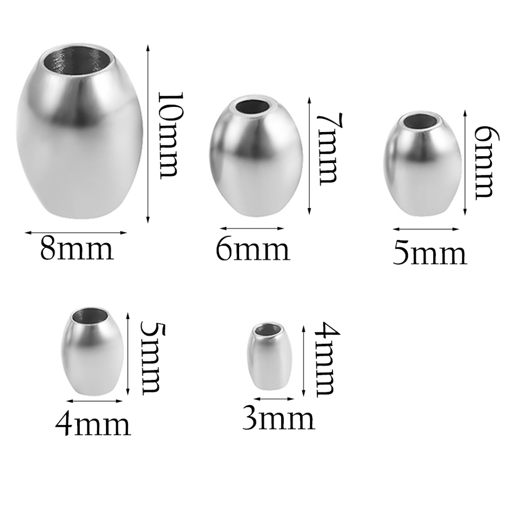 30 Stks/partij Roestvrij Staal Spacer Losse Ovale Kraal Bedels Diy Voor Sieraden Maken Ketting Armbanden Accessoires Bevindingen: WHITE / 3mm